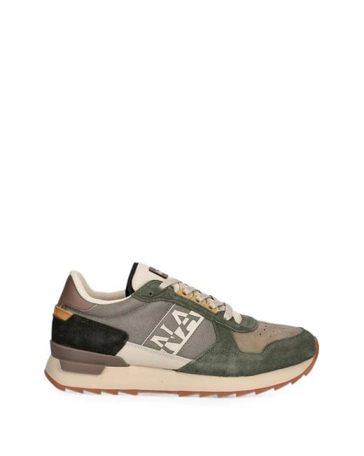 Napapijri Green Stab Perforated Panelled Sneakers for men