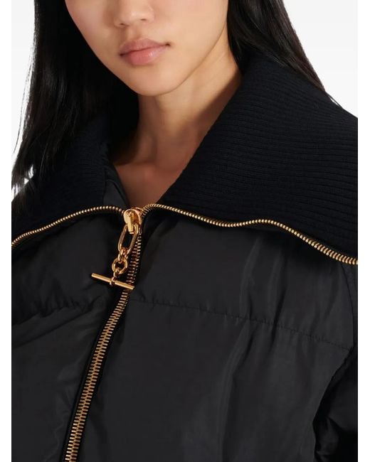 Balmain Black Padded Zip Jacket