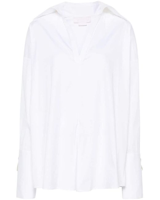 Genny White Popeline-Hemd mit Kristallverzierung