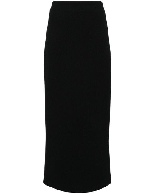 The Row Bartelle Knitted Pencil Skirt in het Black