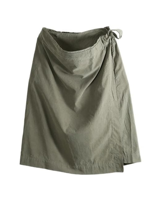 Casey Casey Green Wrap-Style Drawstring Midi Skirt