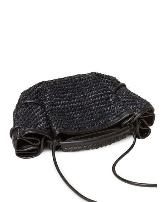 Hereu Black Mini Arta Raffia Tote Bag