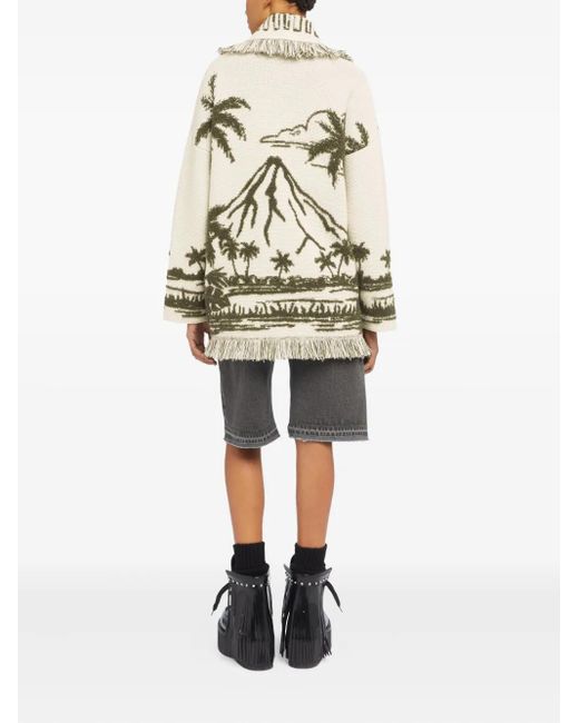 Palm-Tree Fringe Cardigan di Alanui in Natural