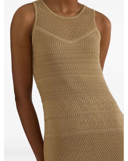 Ralph Lauren Natural Robe Courte En Maille