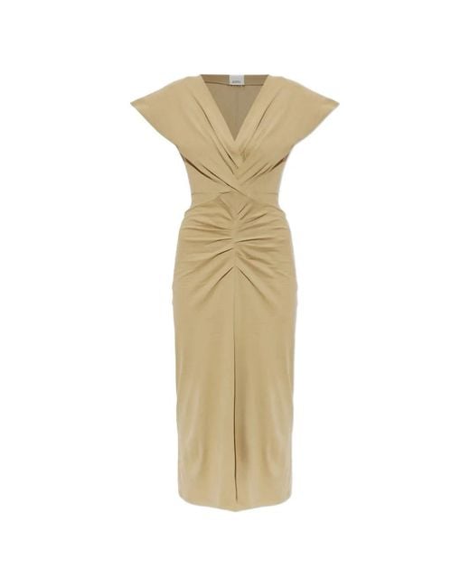 Isabel Marant White Nadra V-Neck Midi Dress