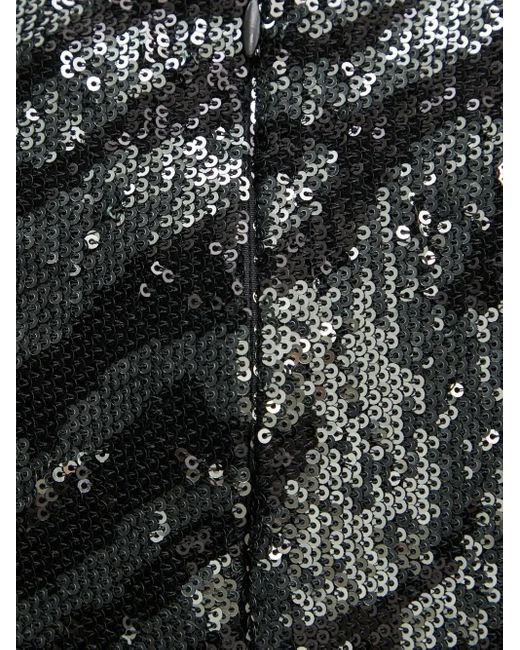 Robe Courte À Sequins Bardot en coloris Black