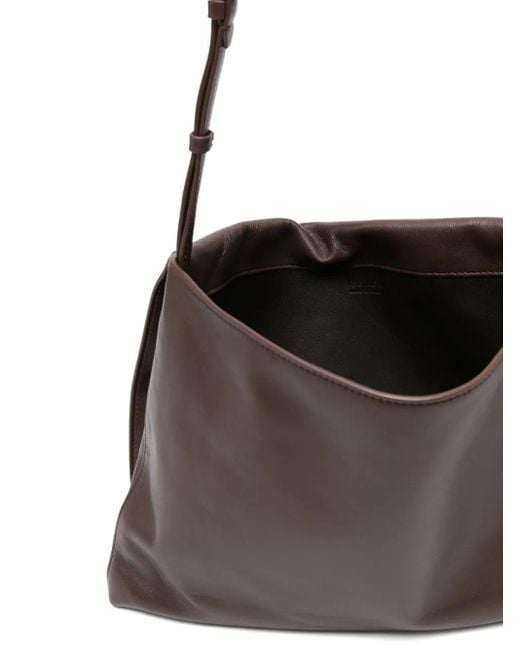 The Row Brown Nan Leather Shoulder Bag
