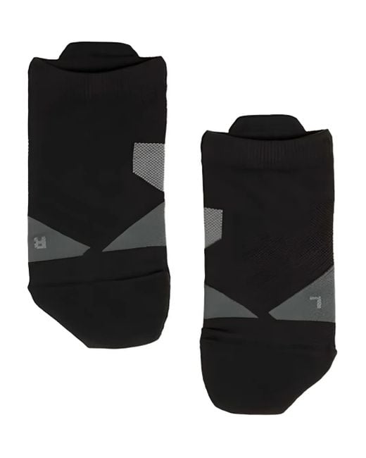 On Shoes Black Geometric-Panel Socks for men