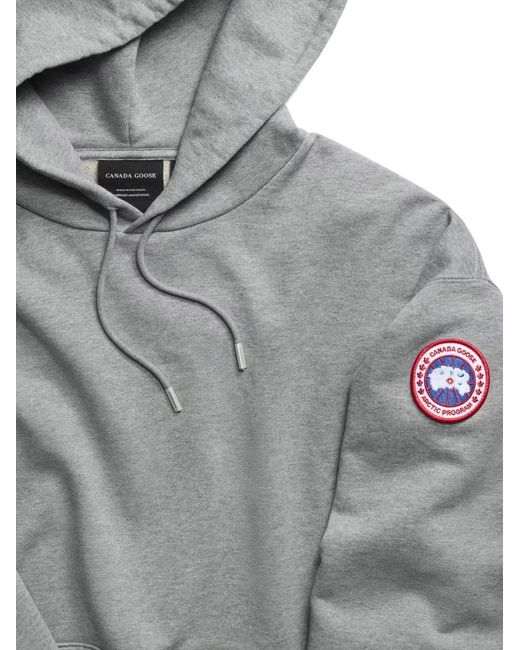 Canada Goose Gray Logo-Patch Hoodie for men
