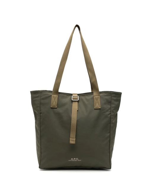 A.P.C. Green Logo-Detail Buckle-Strap Shoulder Bag for men