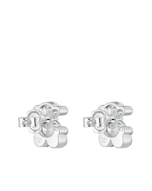 Tous Brown Bear-Shaped Crystal Earrings