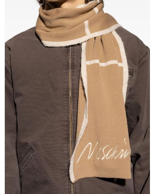 Moschino ロゴ パネル スカーフ Natural