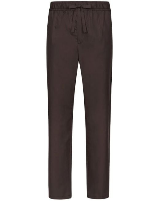 Dolce & Gabbana Brown Straight-Leg Cotton Trousers for men