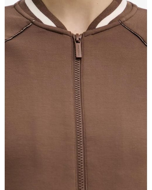 ARMANI EXCHANGE Brown Embroidered-Logo Zip-Up Sweatshirt