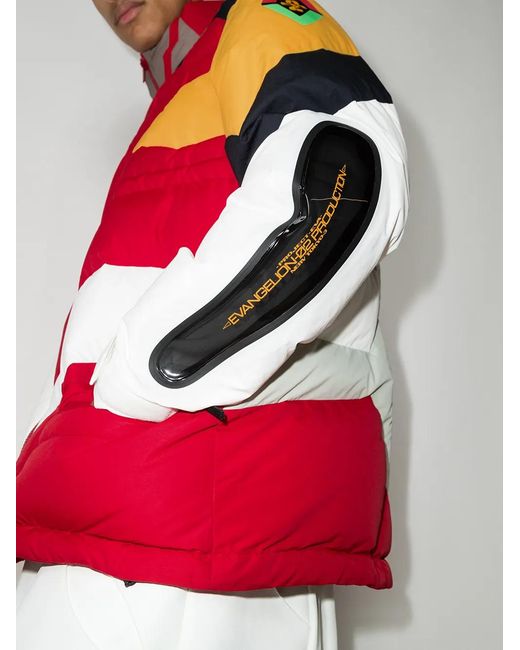 Undercover Red X Evangelion Padded Puffer Jacket for men