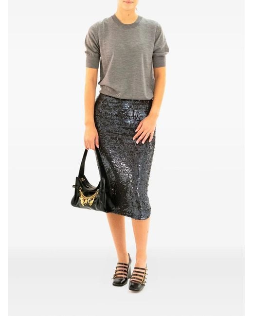 P.A.R.O.S.H. Gray Sequin Skirt