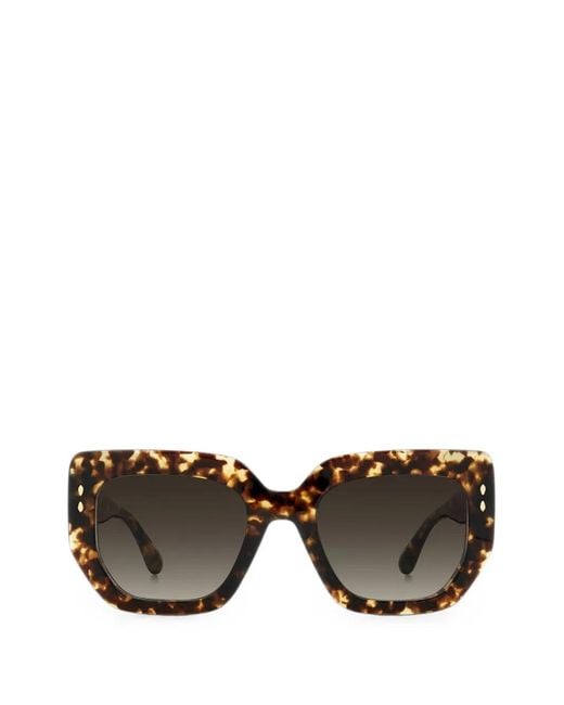Isabel Marant Brown Tortoiseshell-Effect Rectangle-Frame Sunglasses
