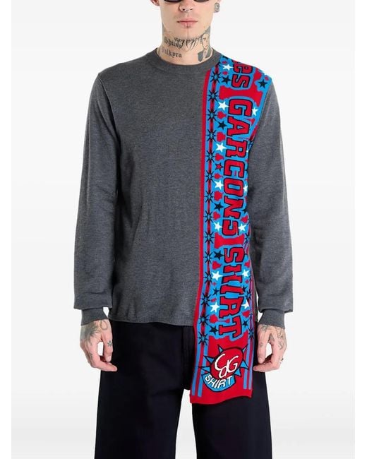 Comme des Garçons Blue Scarf-Detailed Top for men