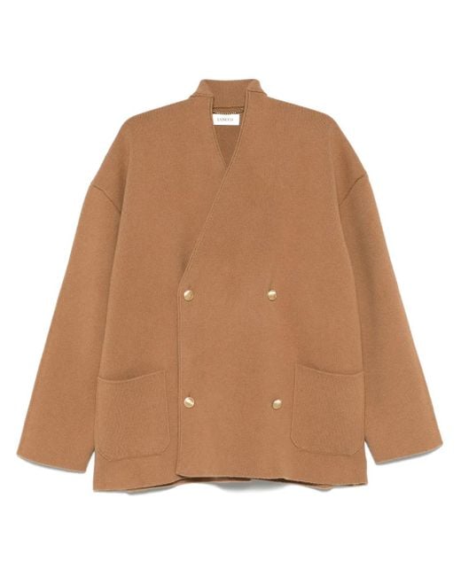 Laneus Brown Double-Breasted Cardigan for men