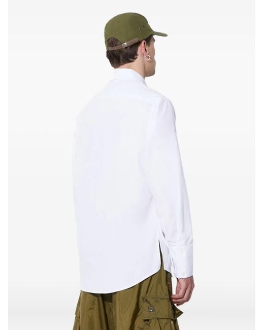 424 White Long-Sleeved Button-Up Shirt for men