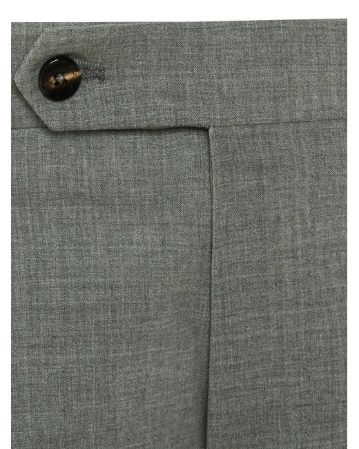 Berwich Gray Button Roll-Up Trousers for men