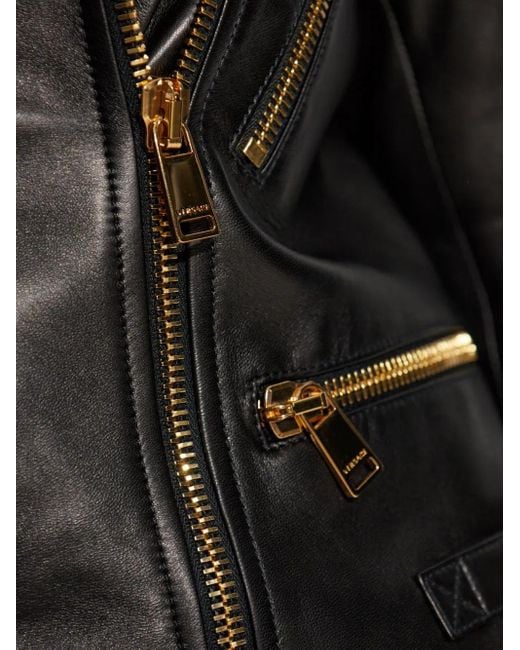 Versace Black Quilted Leather Jacket