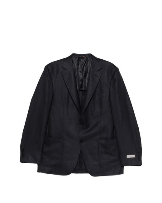 Canali Blue Pocket Two-Button Blazer for men