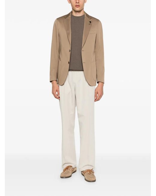 Lardini Natural Button-Up Blazer for men