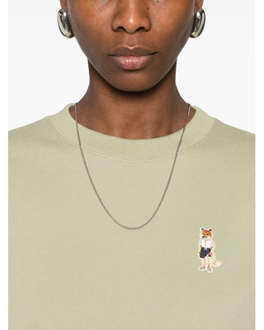 Maison Kitsuné Green Sweat À Broderie Renard