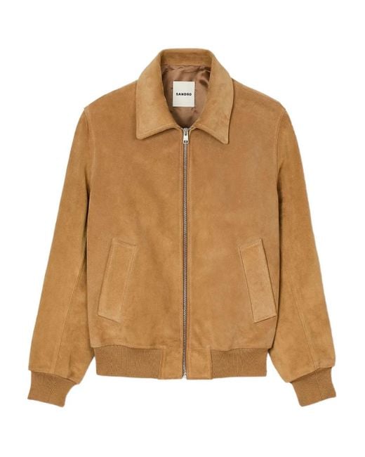Veste Bomber En Daim Sandro pour homme en coloris Brown