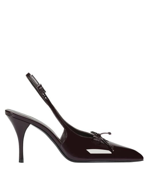 POTAMY Black 75Mm Leather Heeled Pumps