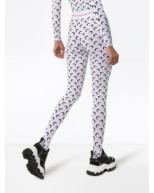 Marine Serre Synthetic Moon Print leggings in White - Lyst