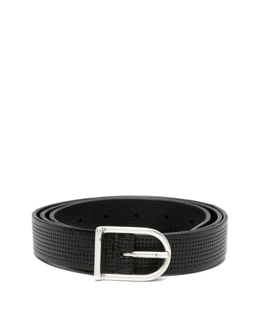 Dell'Oglio Black Ceinture À Perforations for men