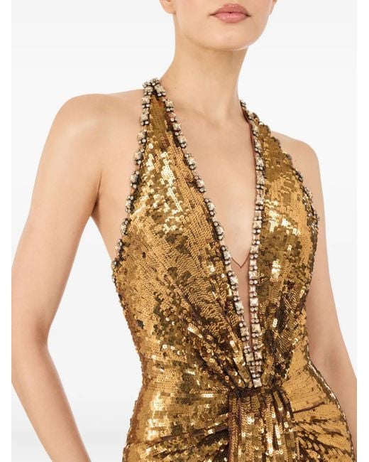 Vestido largo Lisette con lentejuelas Jenny Packham de color Metallic