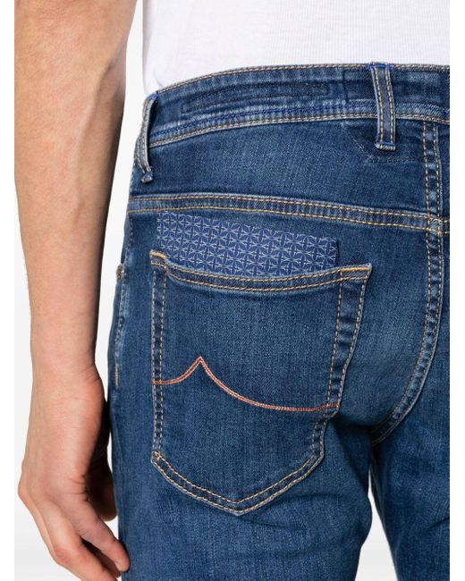 Jeans slim Bard a vita bassa di Jacob Cohen in Blue da Uomo