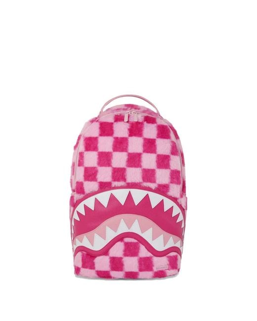Sprayground Pink Furzilla Shark Backpack