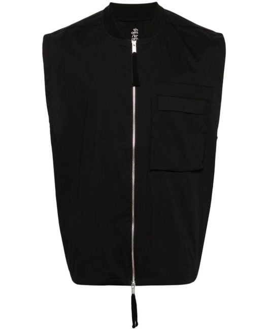 Thom Krom Black Zip-up Bomber Vest for men