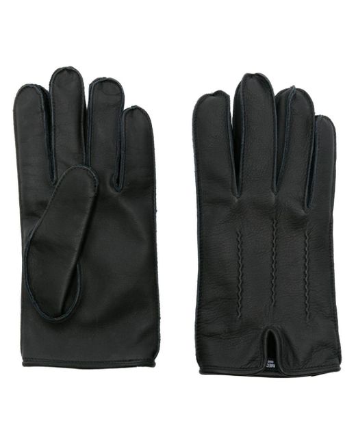 Neighborhood Black Exposed-seam Leather Gloves