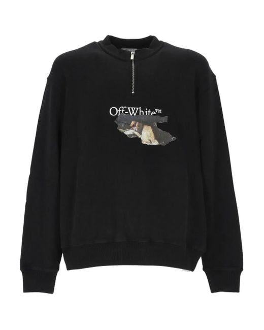 Off-White c/o Virgil Abloh Pascal Arrows Sweater Met Halve Rits in het Black voor heren