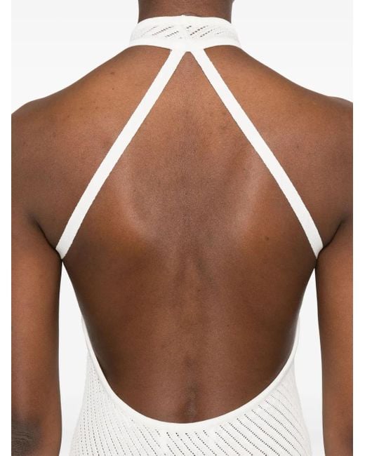 Robe En Maille À Coupe Longue Laneus en coloris White