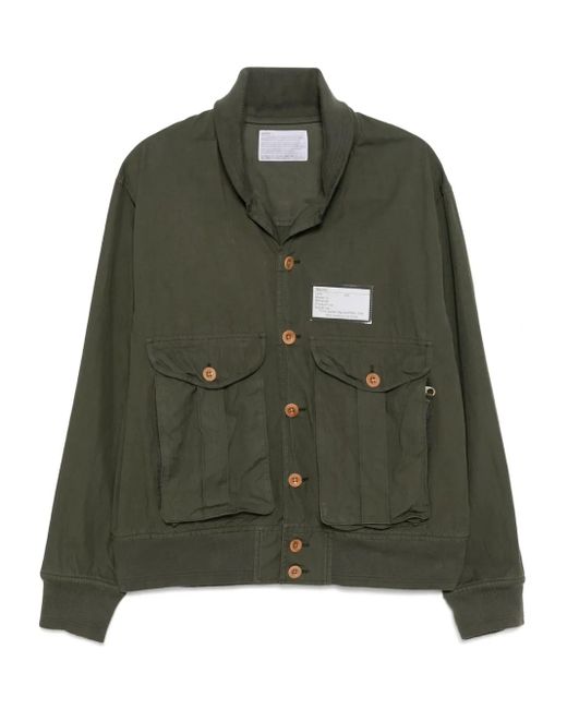 Kolor Green Button-Up Military Jacket for men
