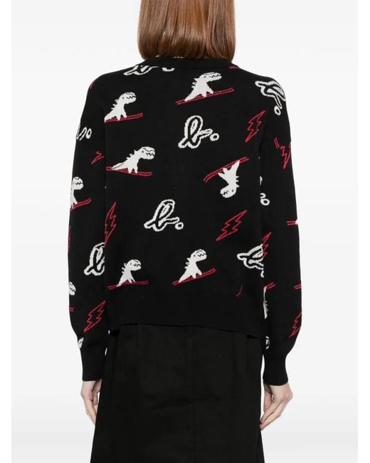 SPORT b. by agnès b. Black Dino Christmas Sweater Cardigan