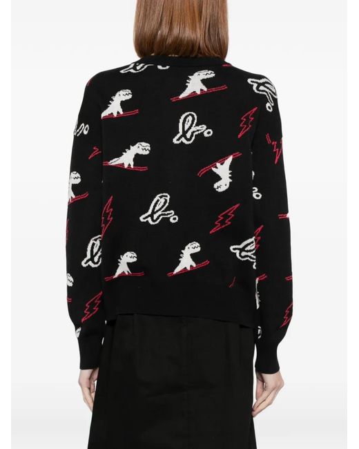 SPORT b. by agnès b. Black Dino Christmas Sweater Cardigan