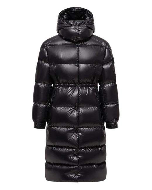 Moncler Black Kapuzenmantel mit Kordelzug