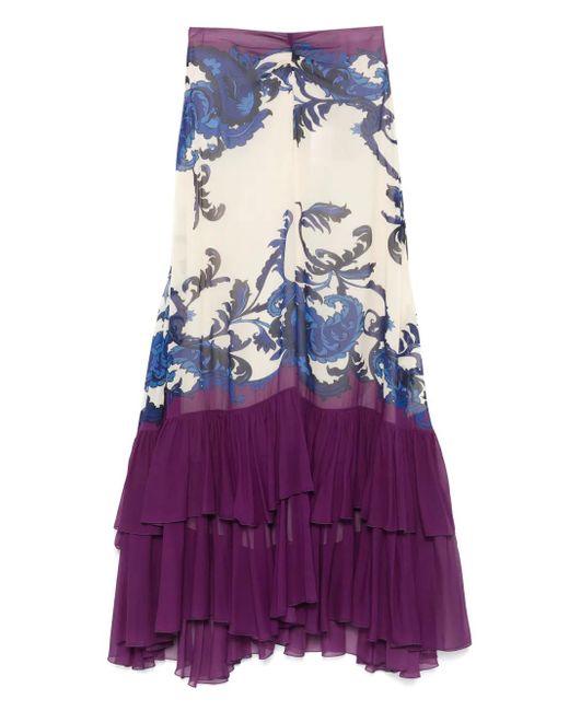 Etro ペイズリー マキシスカート Purple