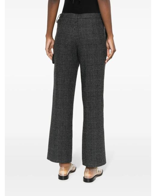 Yohji Yamamoto Gray Houndstooth Straight-Leg Trousers