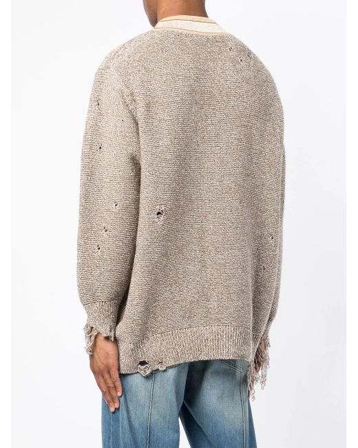 Children of the discordance Natural 5G Distressed V-Neck Jumper for men