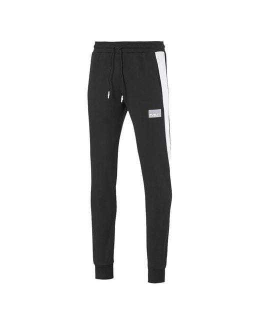 PUMA Black Logo-Plaque Track Pants for men
