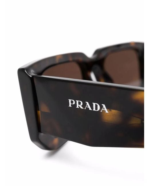 Prada Gray Tortoiseshell-Effect Sunglasses for men