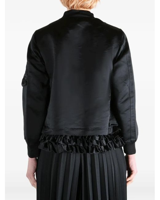 Comme des Garçons Black Ruffled Bomber Jacket